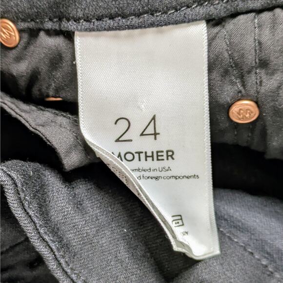 Mother Guilty Glitter Racer 24 Black Skinny Jeans Luxe Athleisure Street Style - Picture 3 of 12